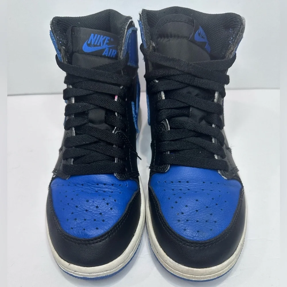 Boys Nike Air Jordan 1 Black and Blue Sneakers
